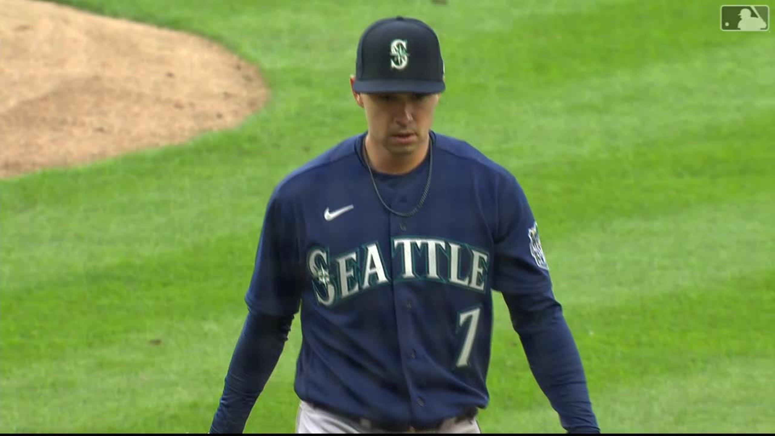 Matt Festa of the Seattle Mariners pitches in the seventh inning