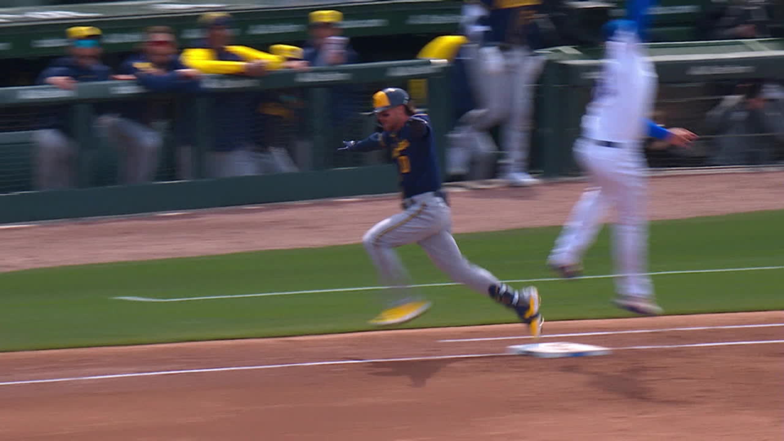 Brice Turang’s first career hit