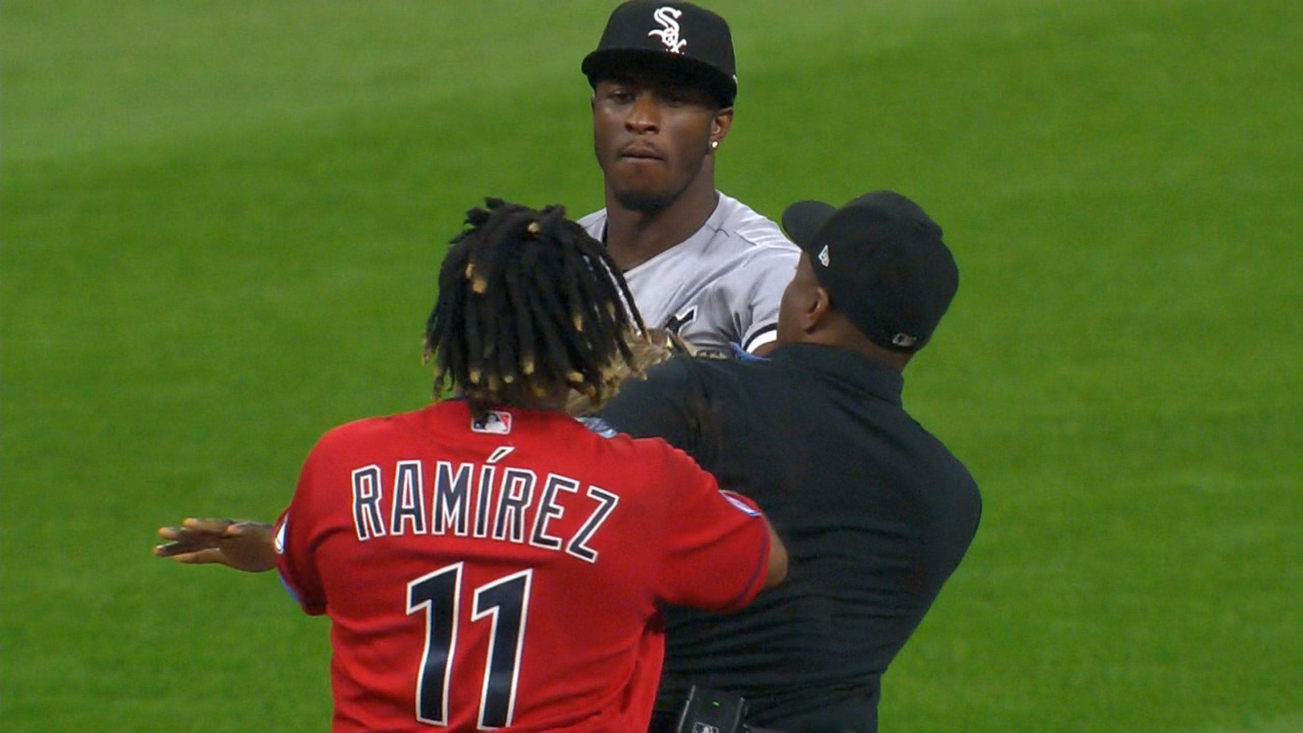 Jose Ramirez of the Cleveland Guardians and Tim Anderson of the News  Photo - Getty Images