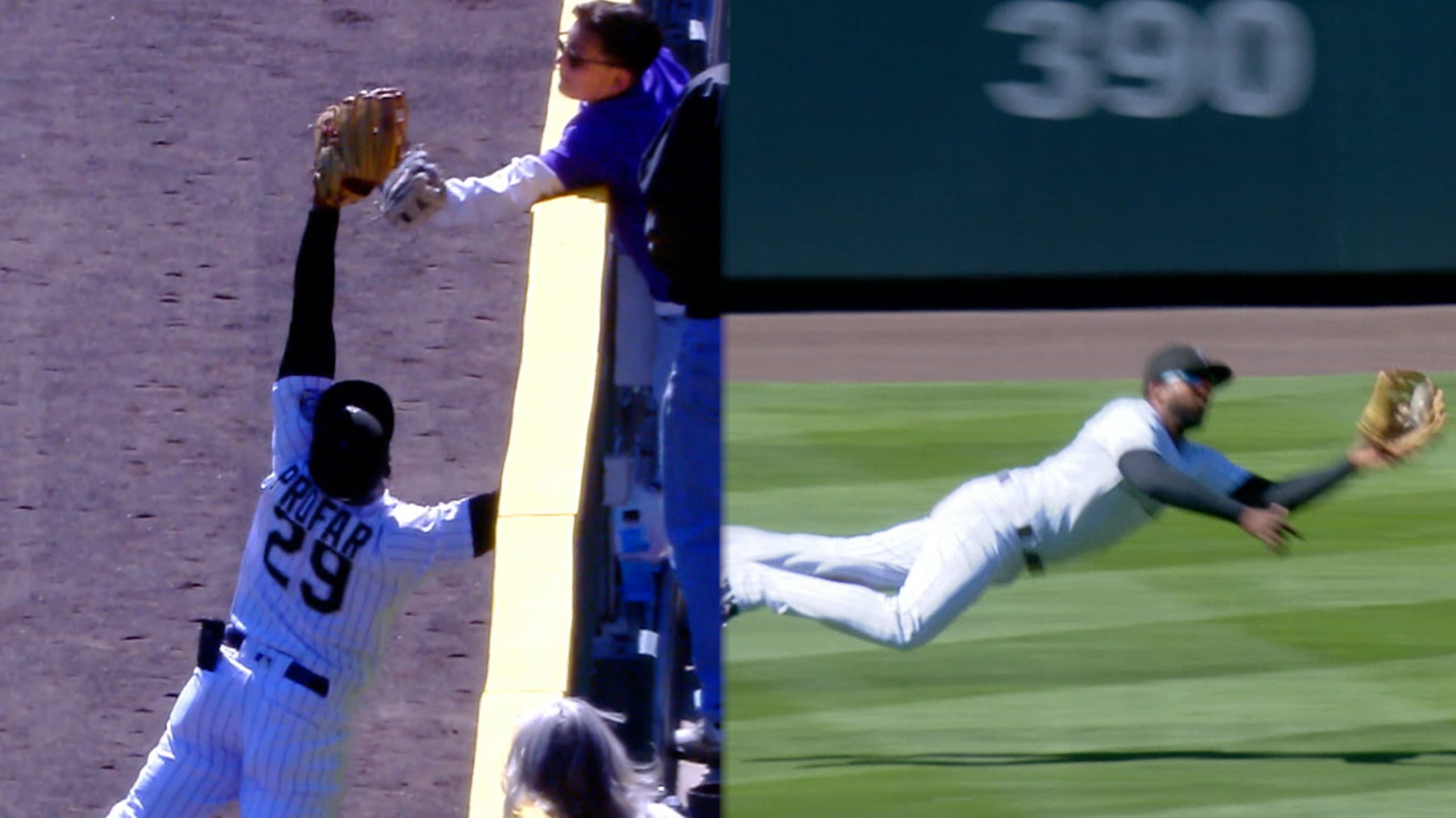 LOS ANGELES, CA - APRIL 03: Colorado Rockies left fielder Jurickson Profar  (29) warms up prior to a regular season game between the Colorado Rockies  and Los Angeles Dodgers on April 3