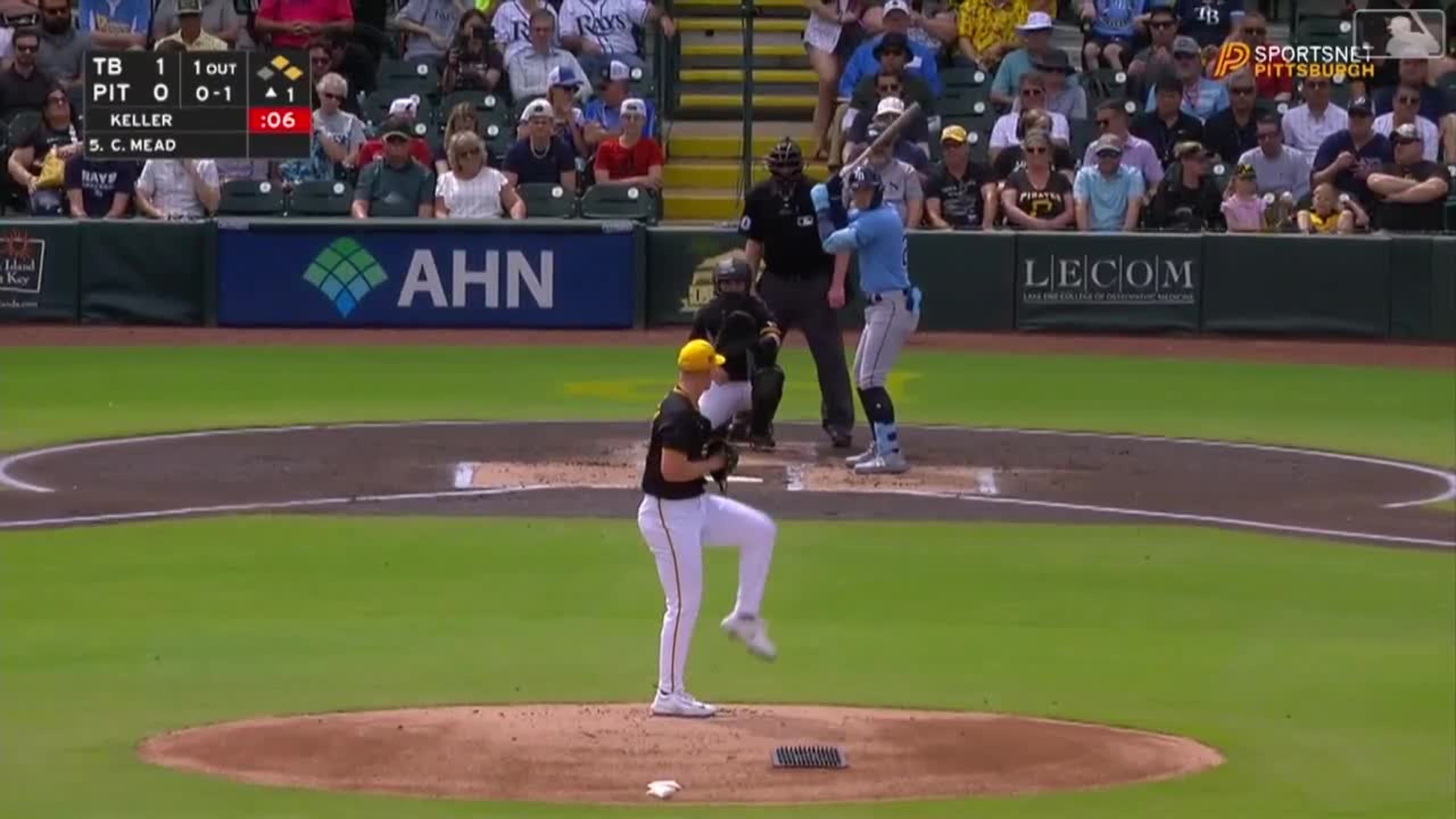 Curtis Mead hits an RBI single to left