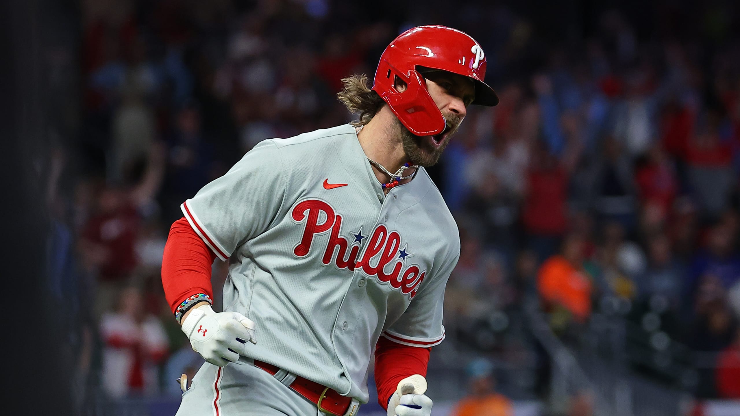 Bryson Stott of the Philadelphia Phillies at bat during a game News  Photo - Getty Images