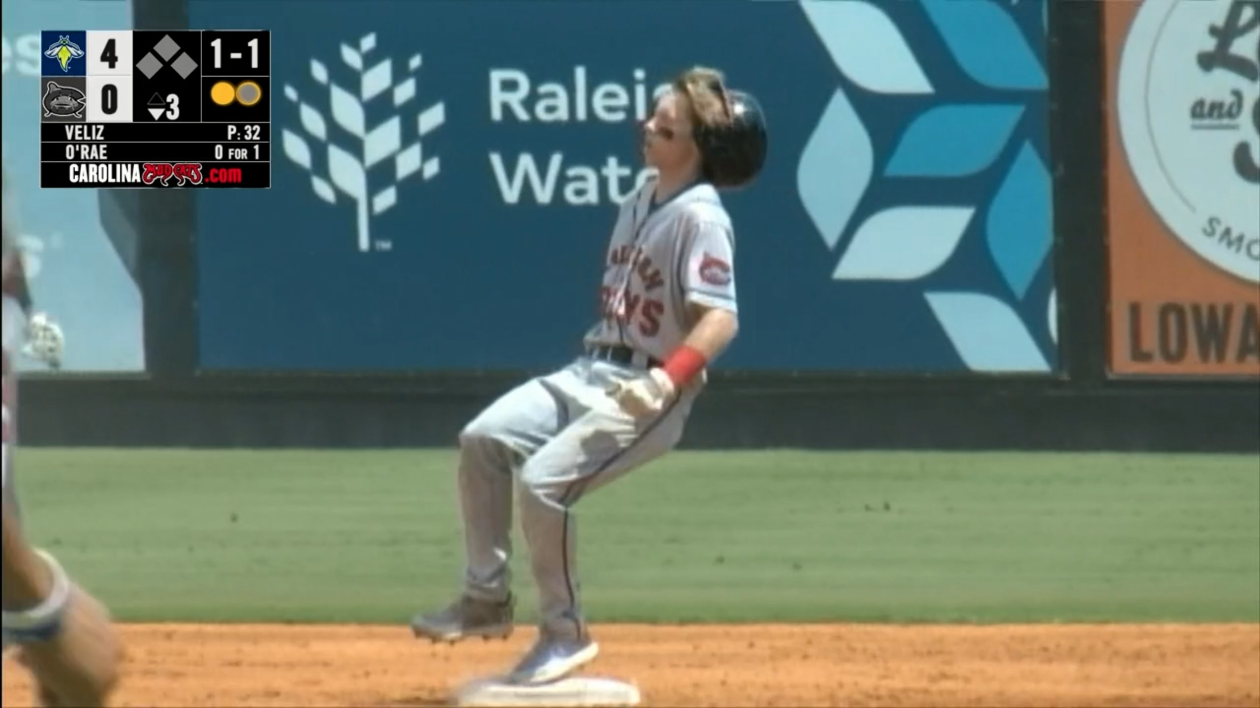 Brewers prospect Dylan O'Rae lines a double to center
