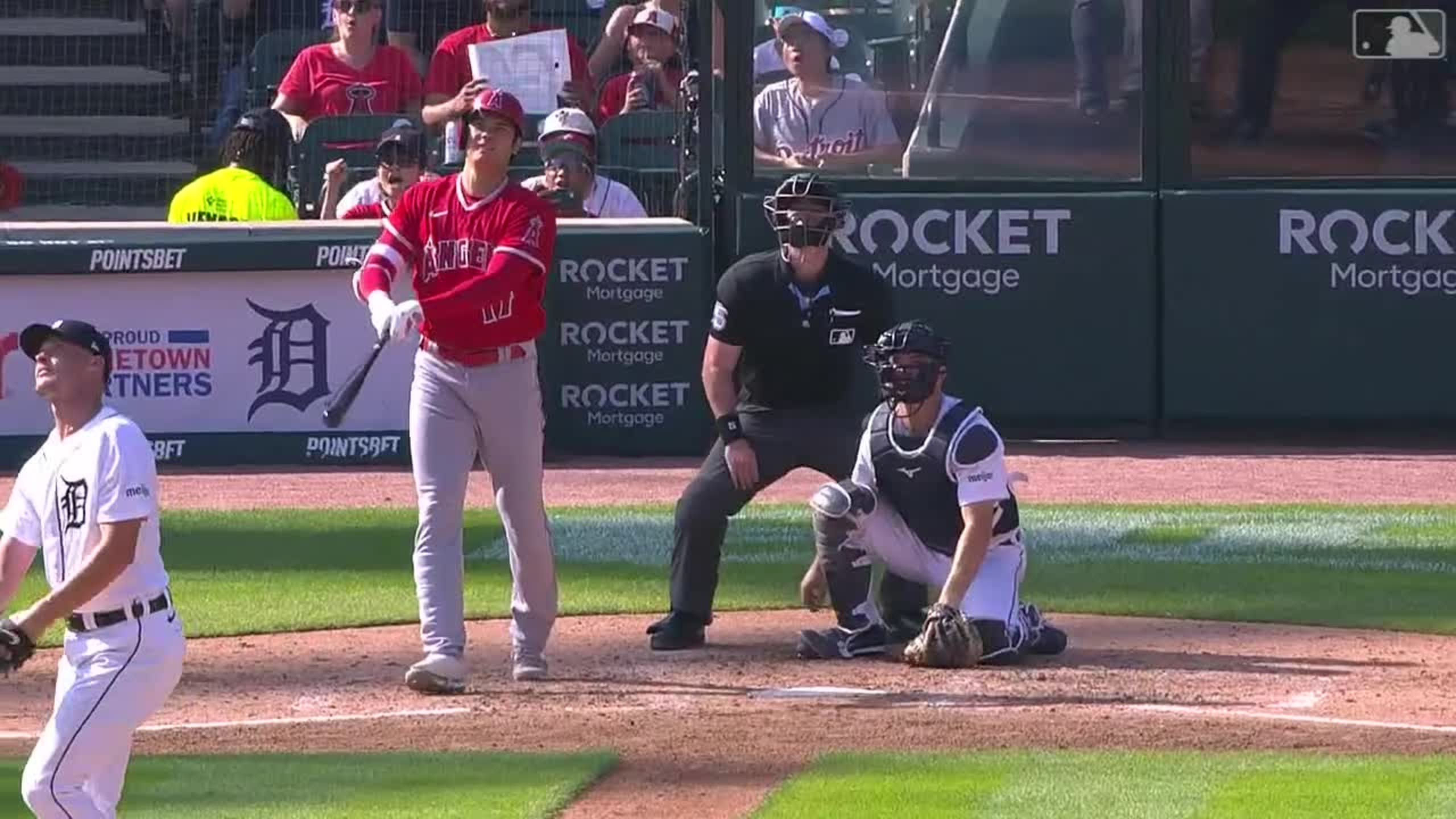 Los Angeles Angels' Shohei Ohtani is shown in western garb during his  as-bat as the Angels celebrate their Country Weekend promotion during the  first inning of a baseball game against the Minnesota