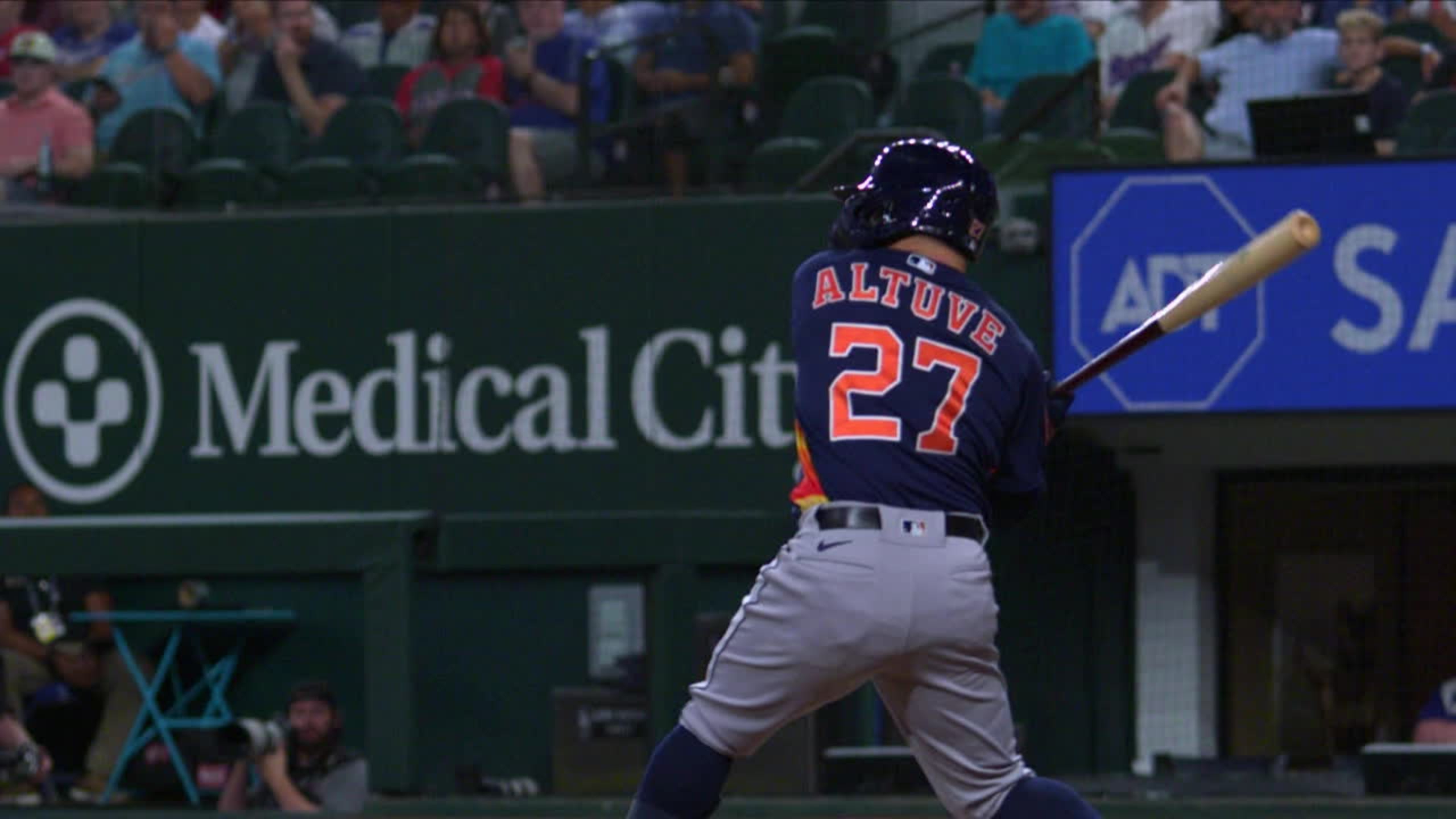 Jeremy Pena and Jose Altuve of the Houston Astros embrace after