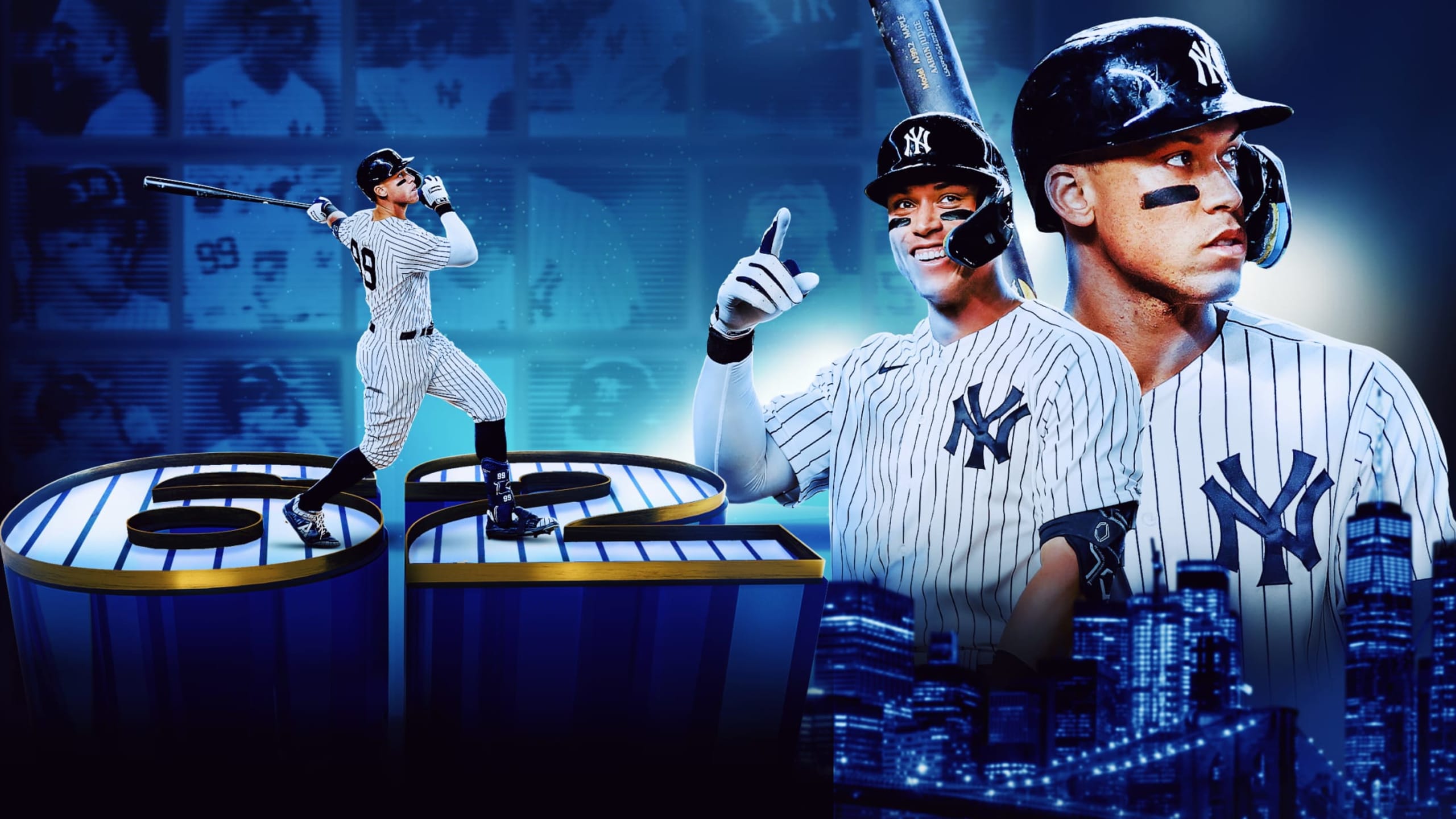 NEW YORK YANKEES AARON JUDGE BOBBLEHEAD NIB SGA 2022 62 Home Runs