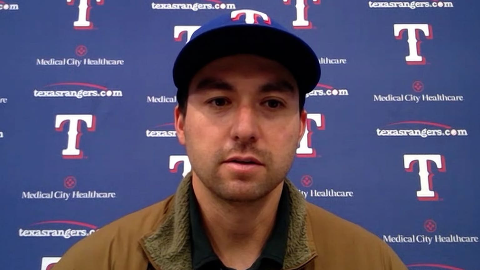 Kyle Higashioka reacts to deal with Rangers 12/03/2024 Texas Rangers