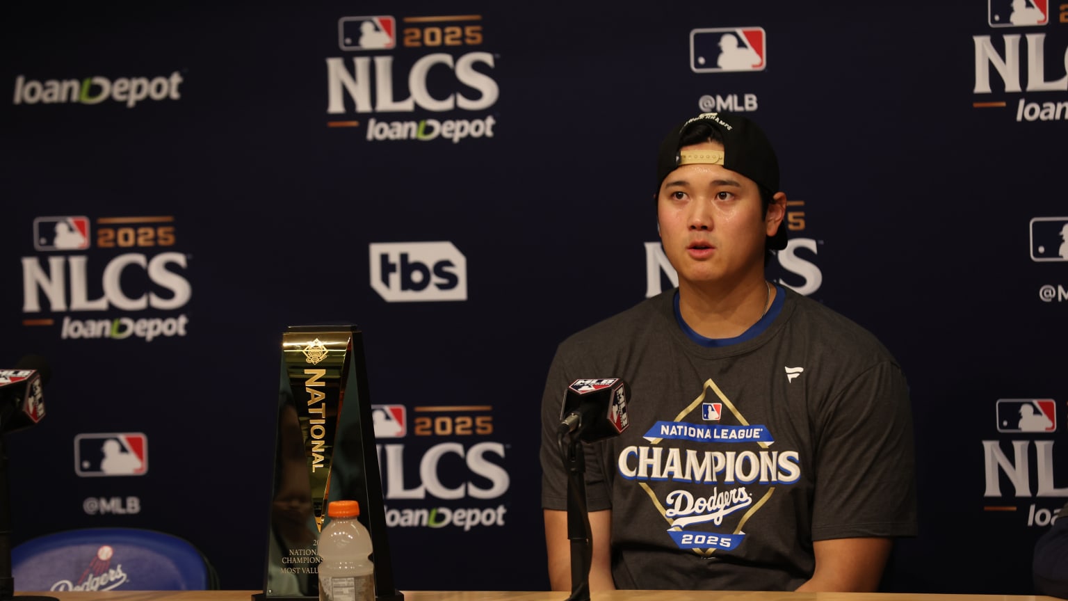 Shohei Ohtani recaps his stellar Game 4, NLCS MVP | 10/17/2025 | Los  Angeles Dodgers