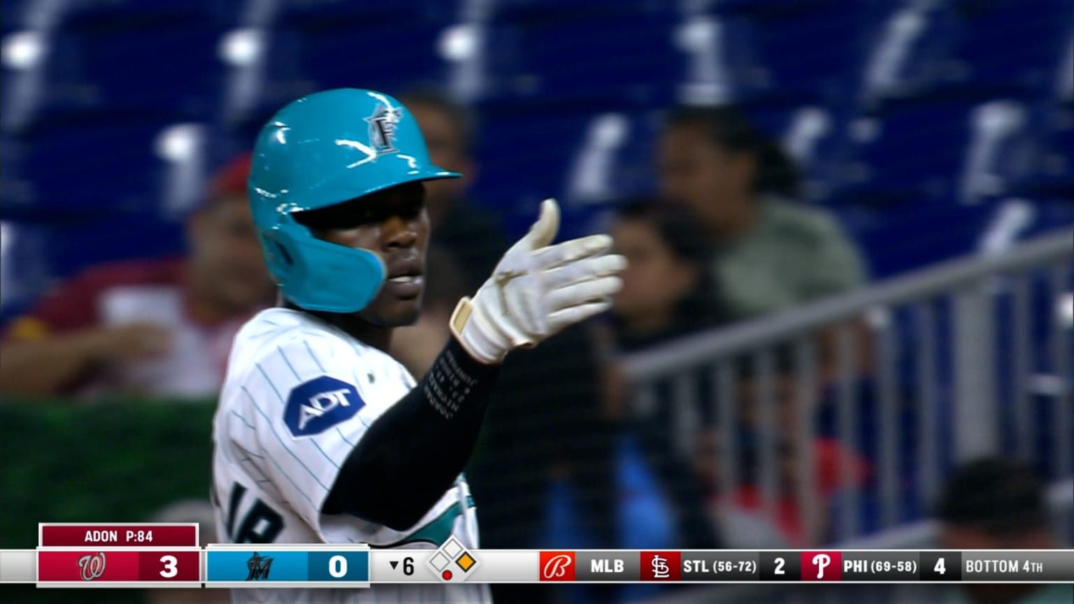 Chisholm Jr. breaks up nono 08/25/2023 Miami Marlins