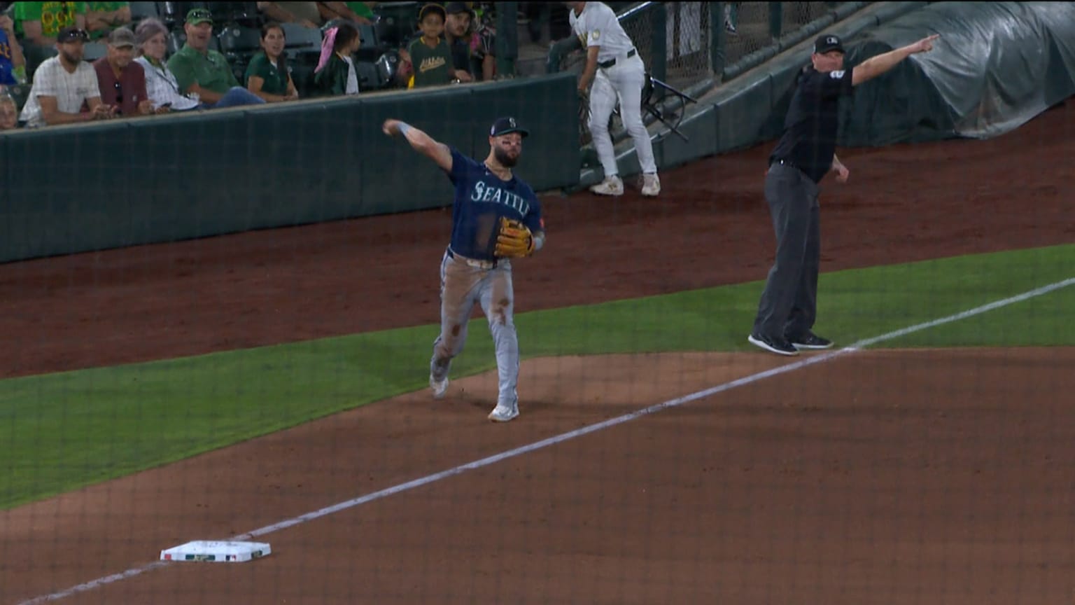 Weston Wilson's strong throw across the diamond | 09/11/2026 | Seattle ...