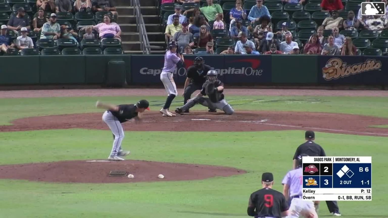 Austin Overn singles on a sharp line drive to center fielder Samuel ...