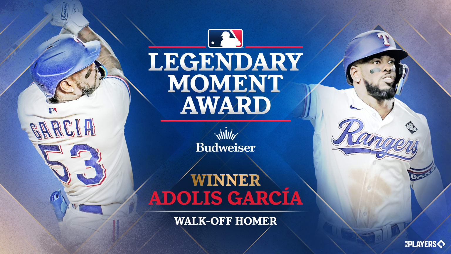 Adolis García wins Legendary Moment Award | 11/16/2023 | Texas Rangers