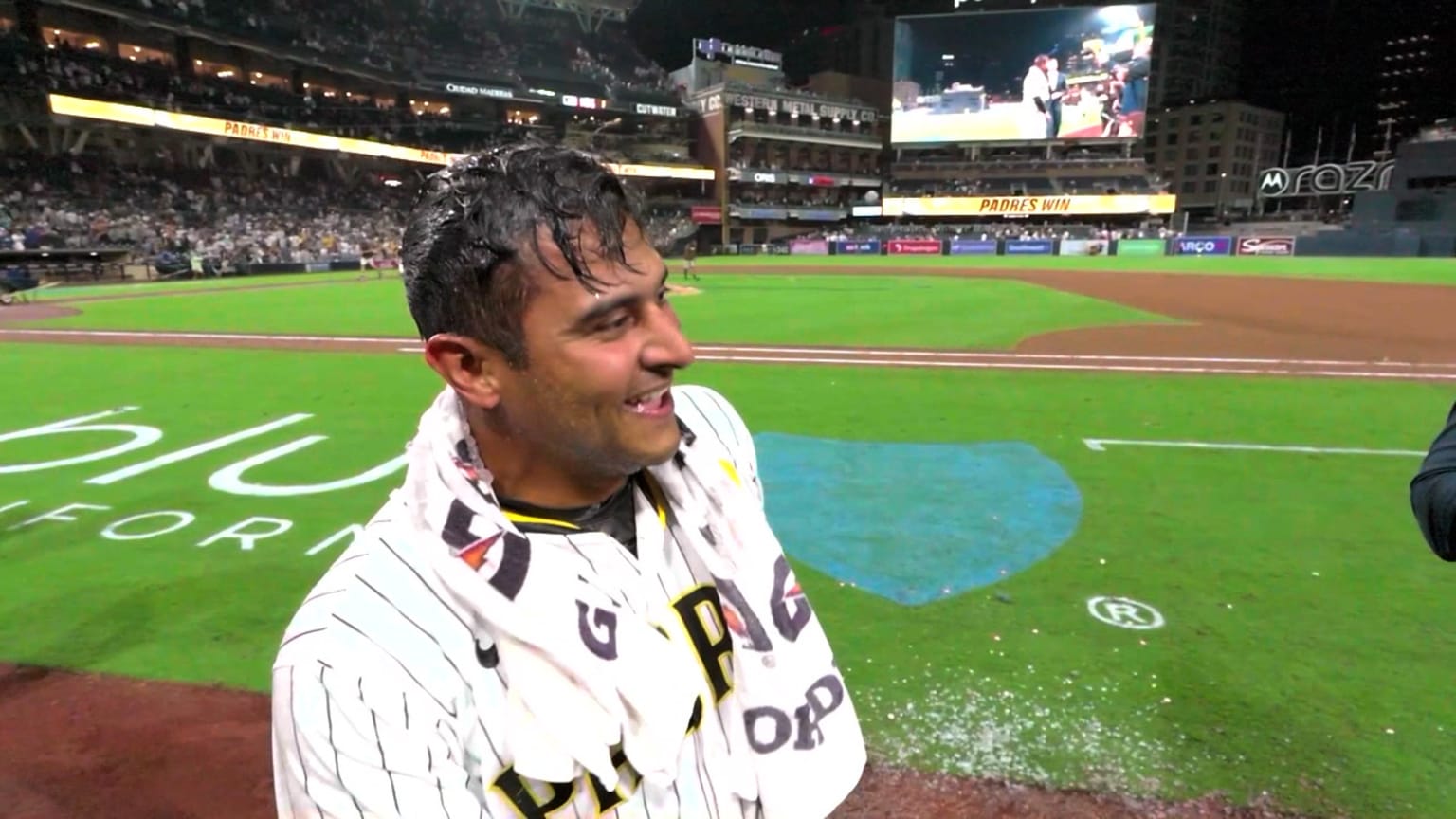 Donovan Solano discusses his walk-off hit