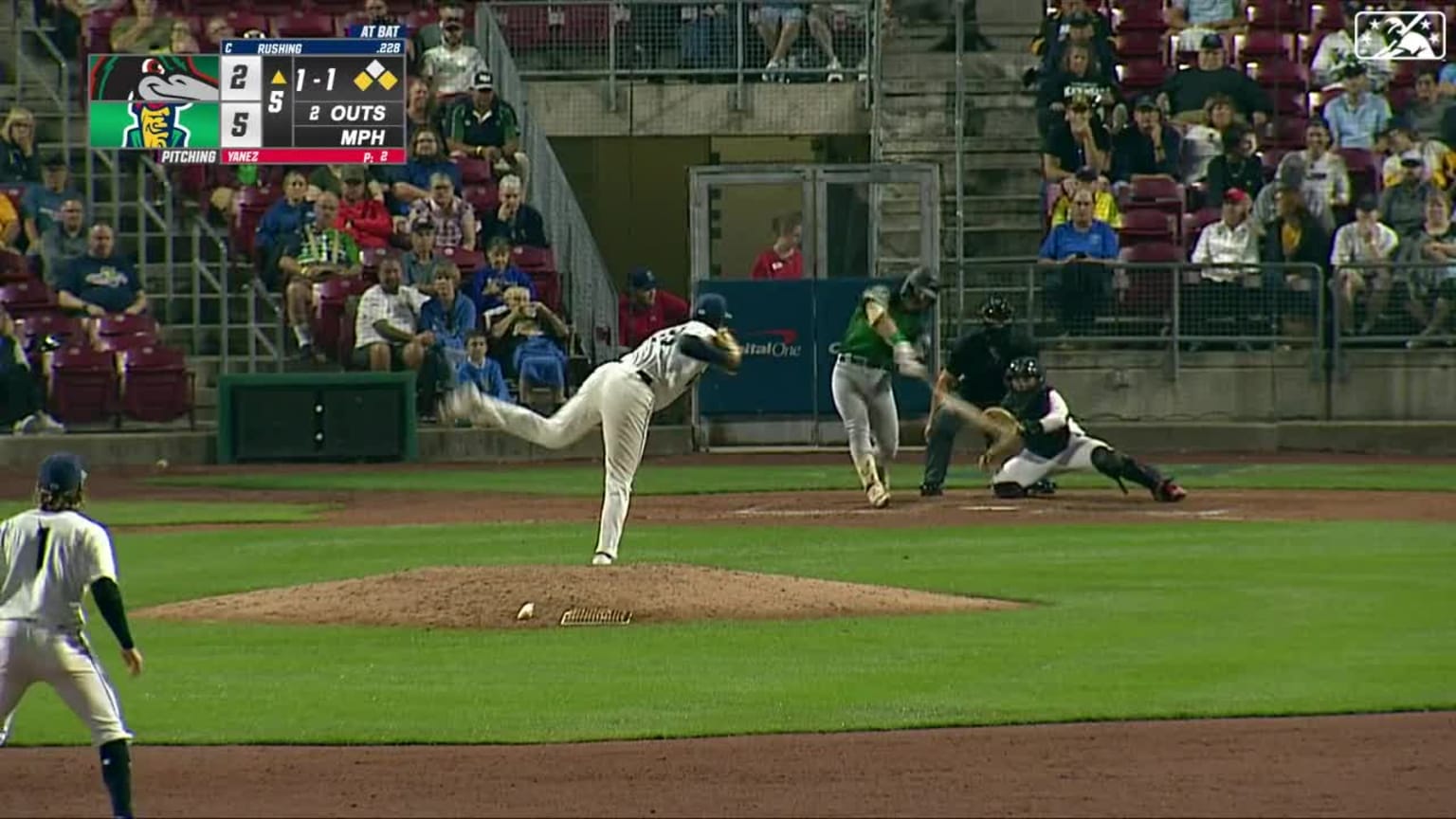 Dalton Rushing doubles for RBI to right in the 5th