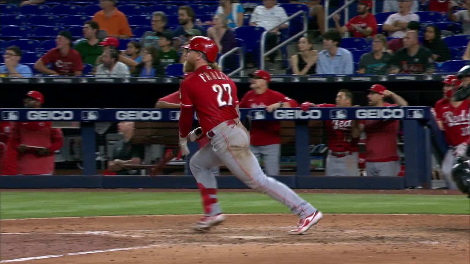 Jake Fraley hammers a go-ahead three-run homer | 05/12/2023 ...