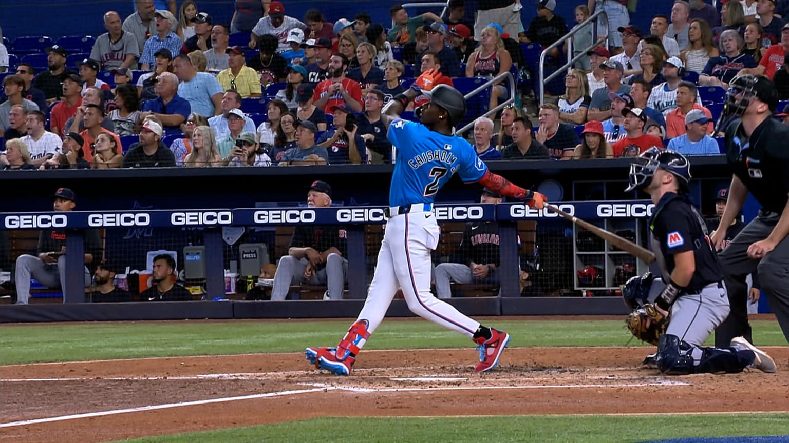 Data Viz Jazz Chisholm Jr.'s home run 09/06/2024 Los Marlins de Miami