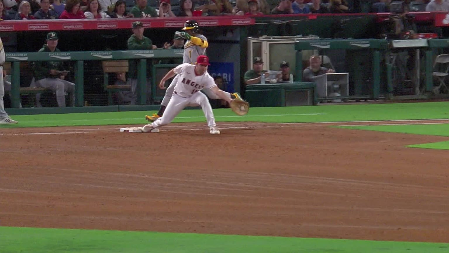 The Angels turn a double play following a review 09/29/2023 San