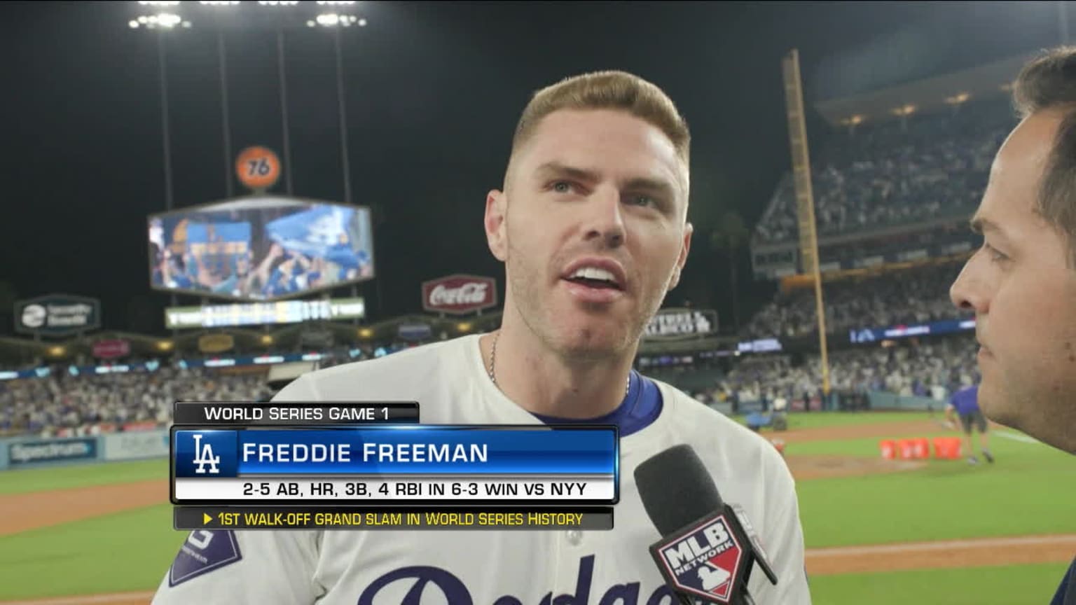 Freddie Freeman on his walkoff grand slam, ankle 10/26/2024 Los