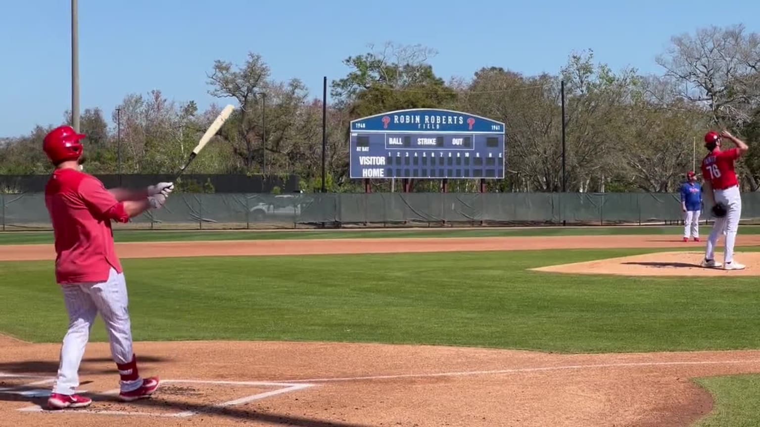 Schwarber homers off Painter in BP and celebrates 02/22/2023