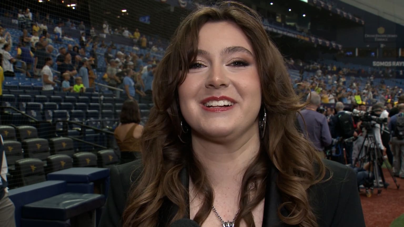 Julie Falcon discusses performing national anthem | 10/28/2026 ...