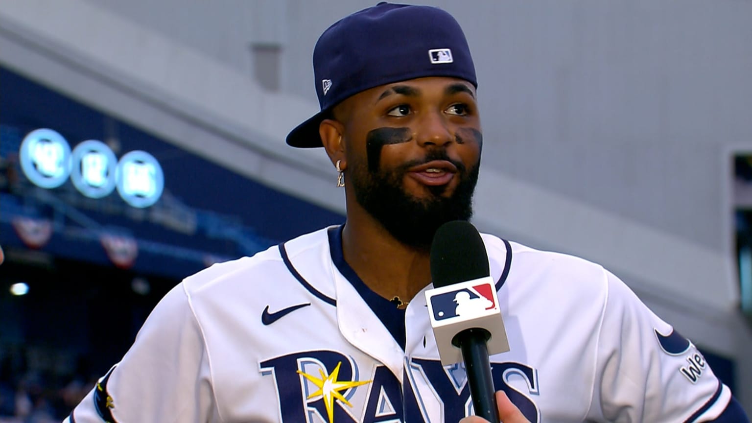 Junior Caminero talks on hitting homer at Tropicana