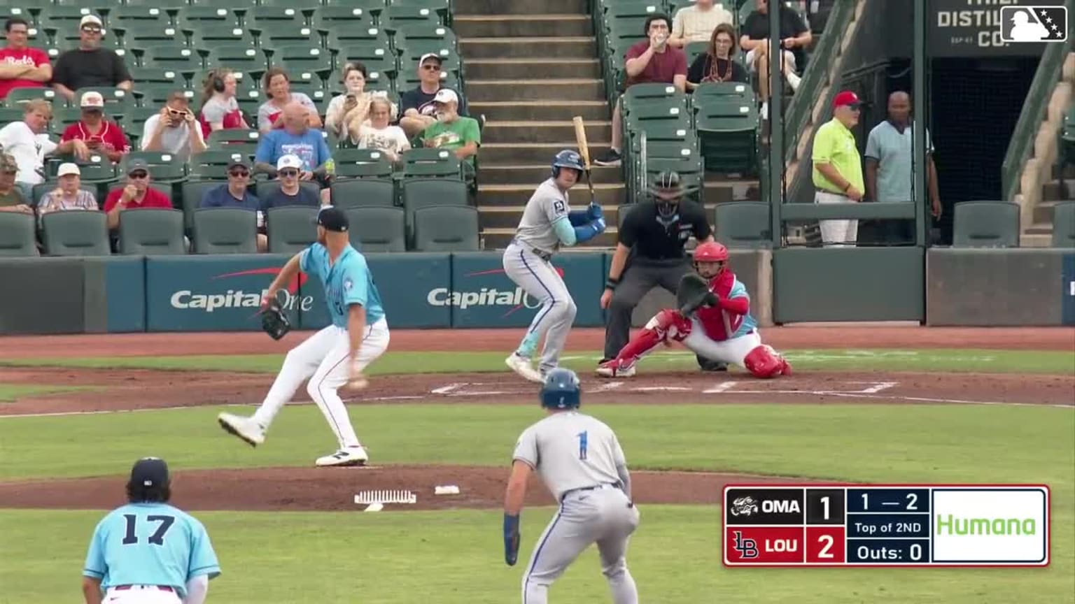 Gavin Cross homers (5) on a fly ball to right center field. Peyton ...