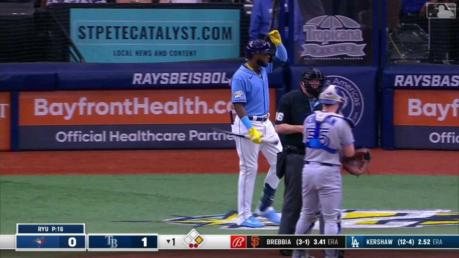 Caminero gets a warm welcome and draws a walk | 09/23/2023 | Tampa Bay Rays