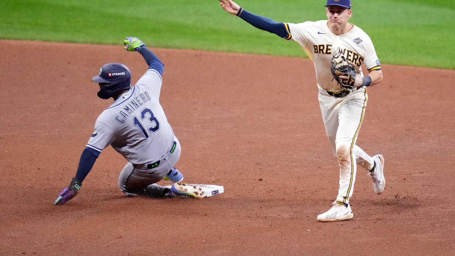 Junior Caminero is safe at second base after review | 10/23/2026 ...