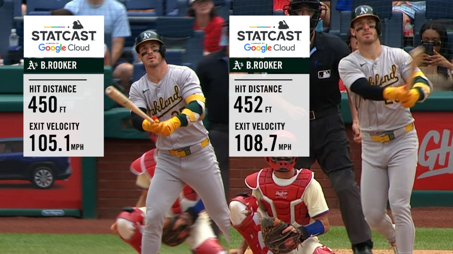 Brent Rooker batea dos jonrones de más de 450 pies | 14/07/2024 | Los
