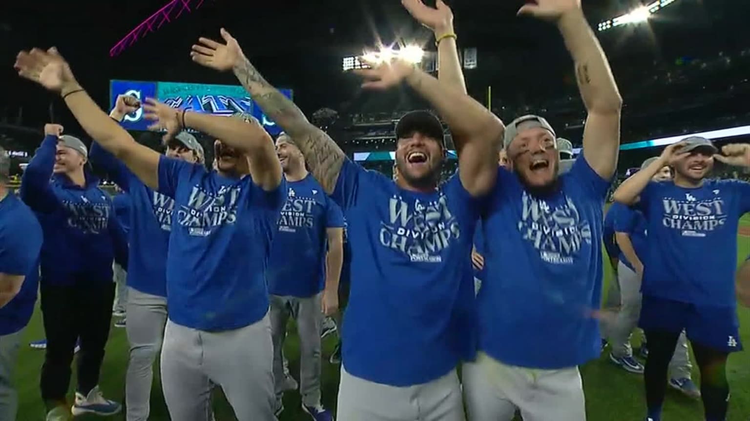 The Dodgers celebrate winning the NL West title 09/16/2023 Los