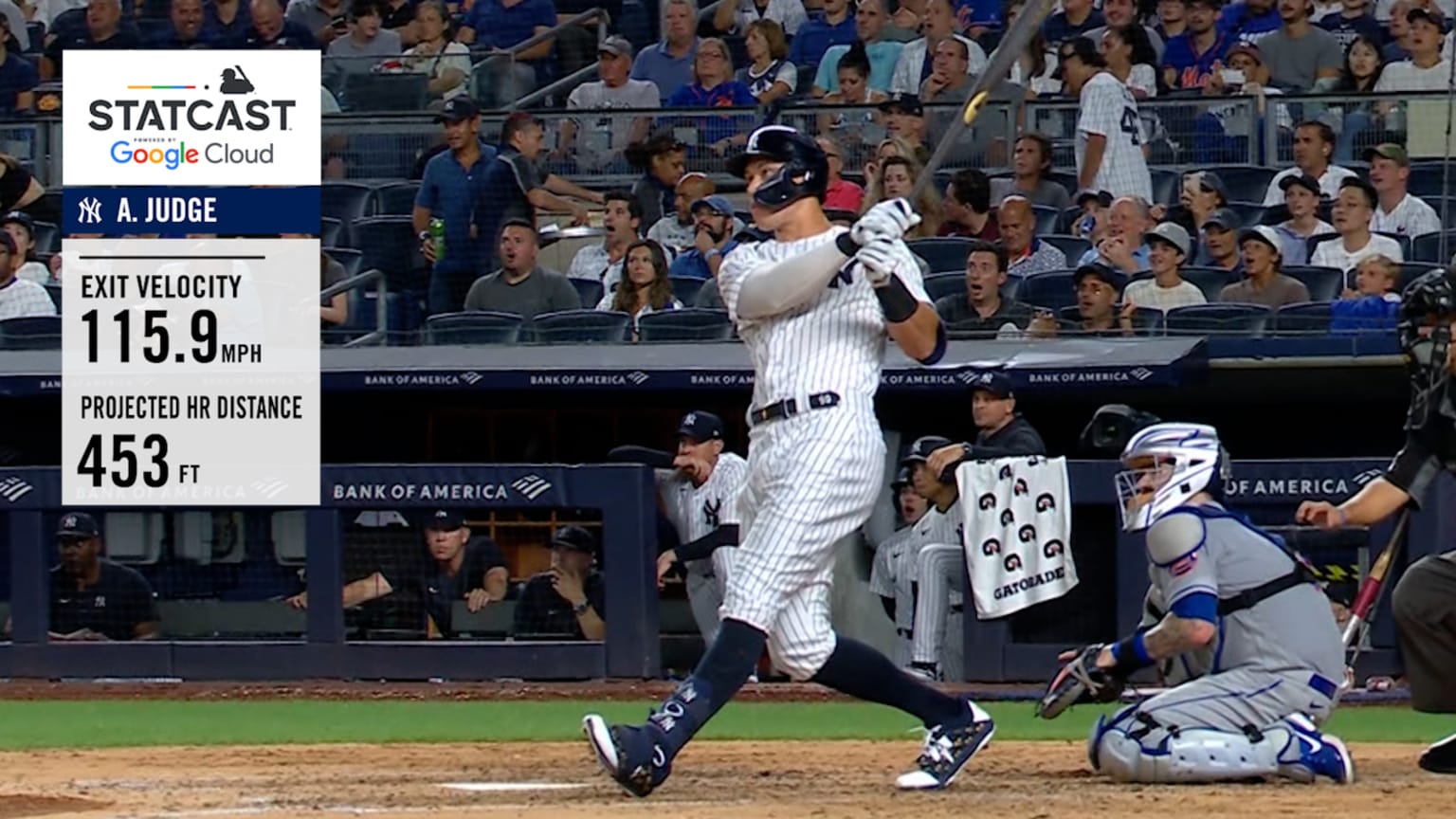 Aaron Judge crushes a 453foot home run at 115.9 mph 08/23/2022