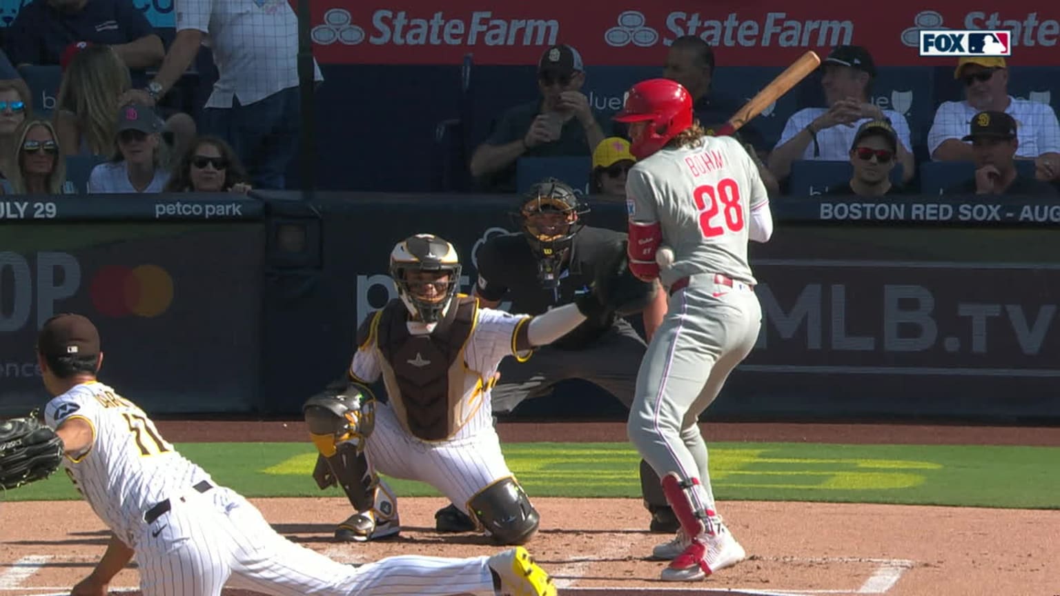 Alec Bohm leaves the game with a rib injury | 07/12/2025 | Philadelphia