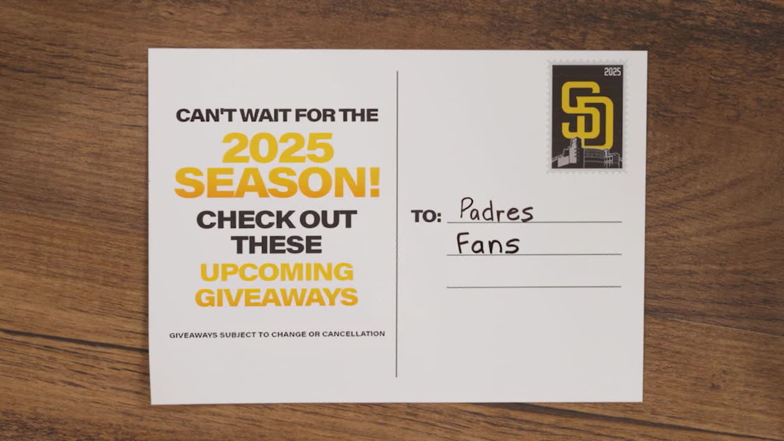 2025 Padres Giveaways 24/01/2025