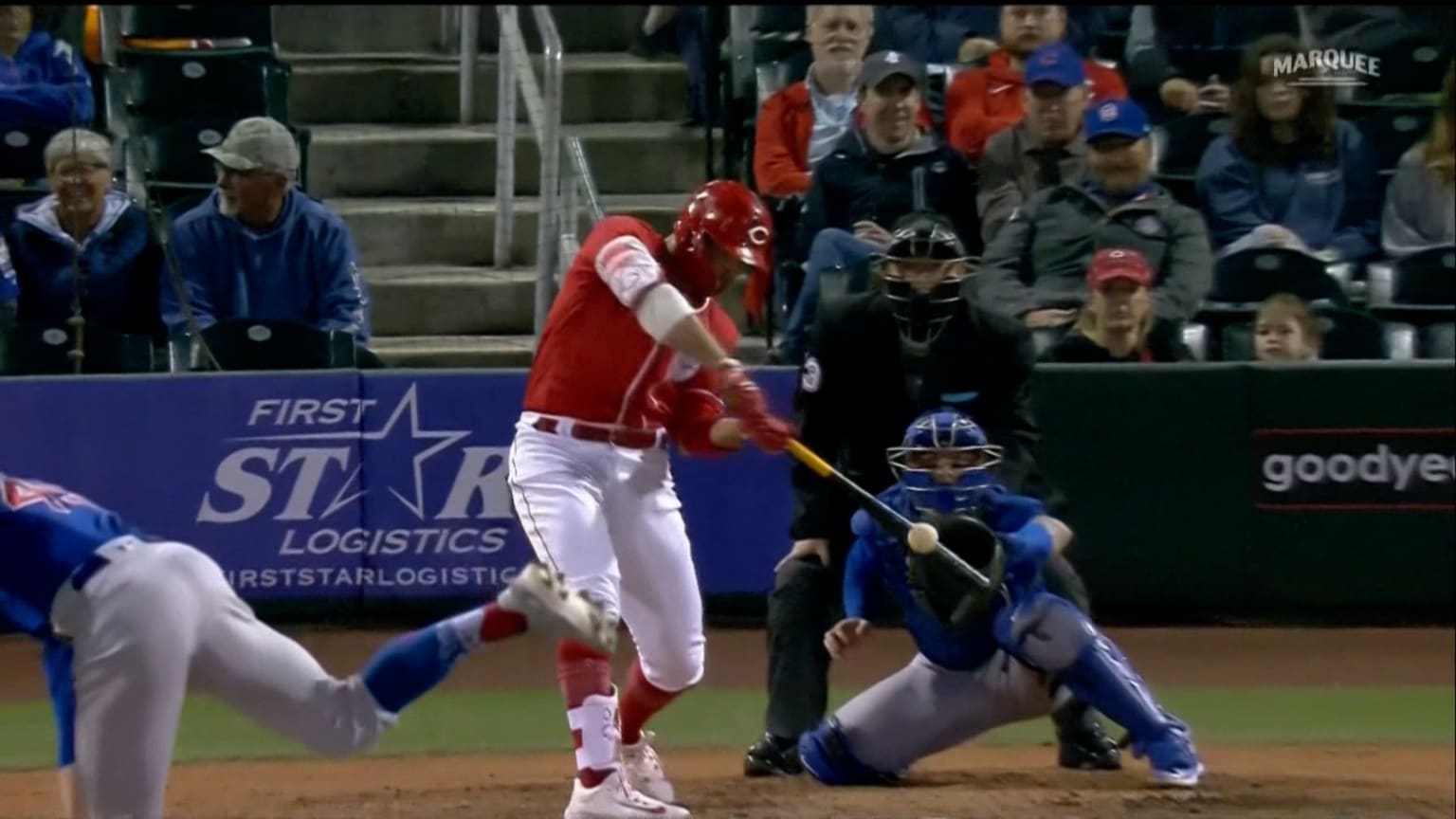 Joey Votto rips an RBI single to tie the game 1-1 | 03/15/2023 ...