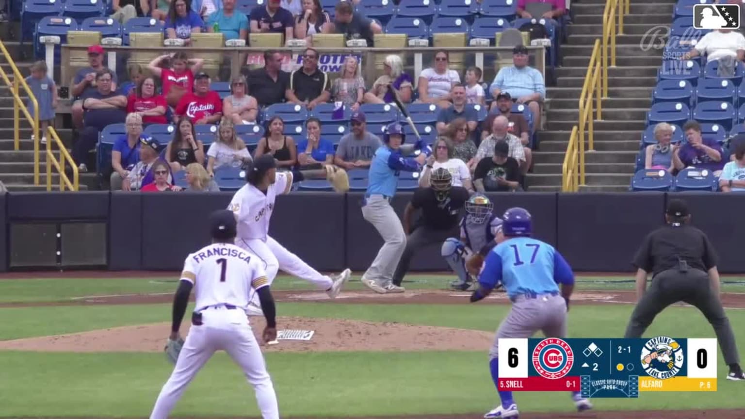 Jose Escobar doubles (16) on a line drive to right fielder Juneiker ...