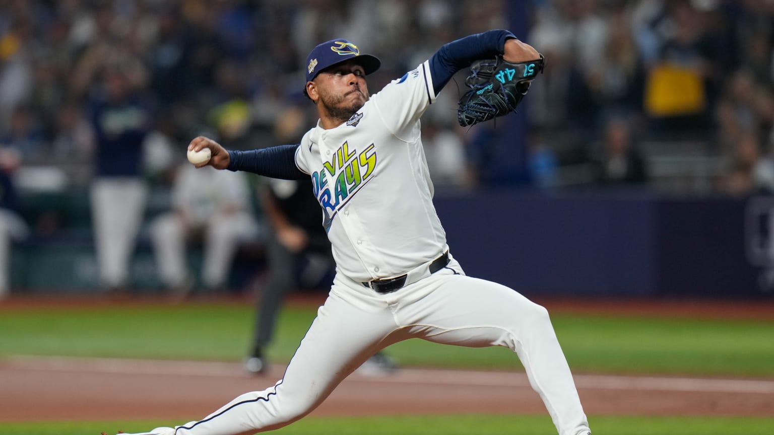Freddy Peralta strikes out Jake Bauers | 10/26/2026 | Atlanta Braves
