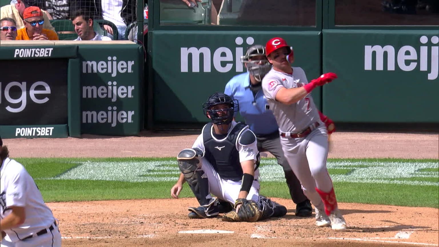Spencer Steer homers to left field in the 6th inning | 09/14/2023 ...
