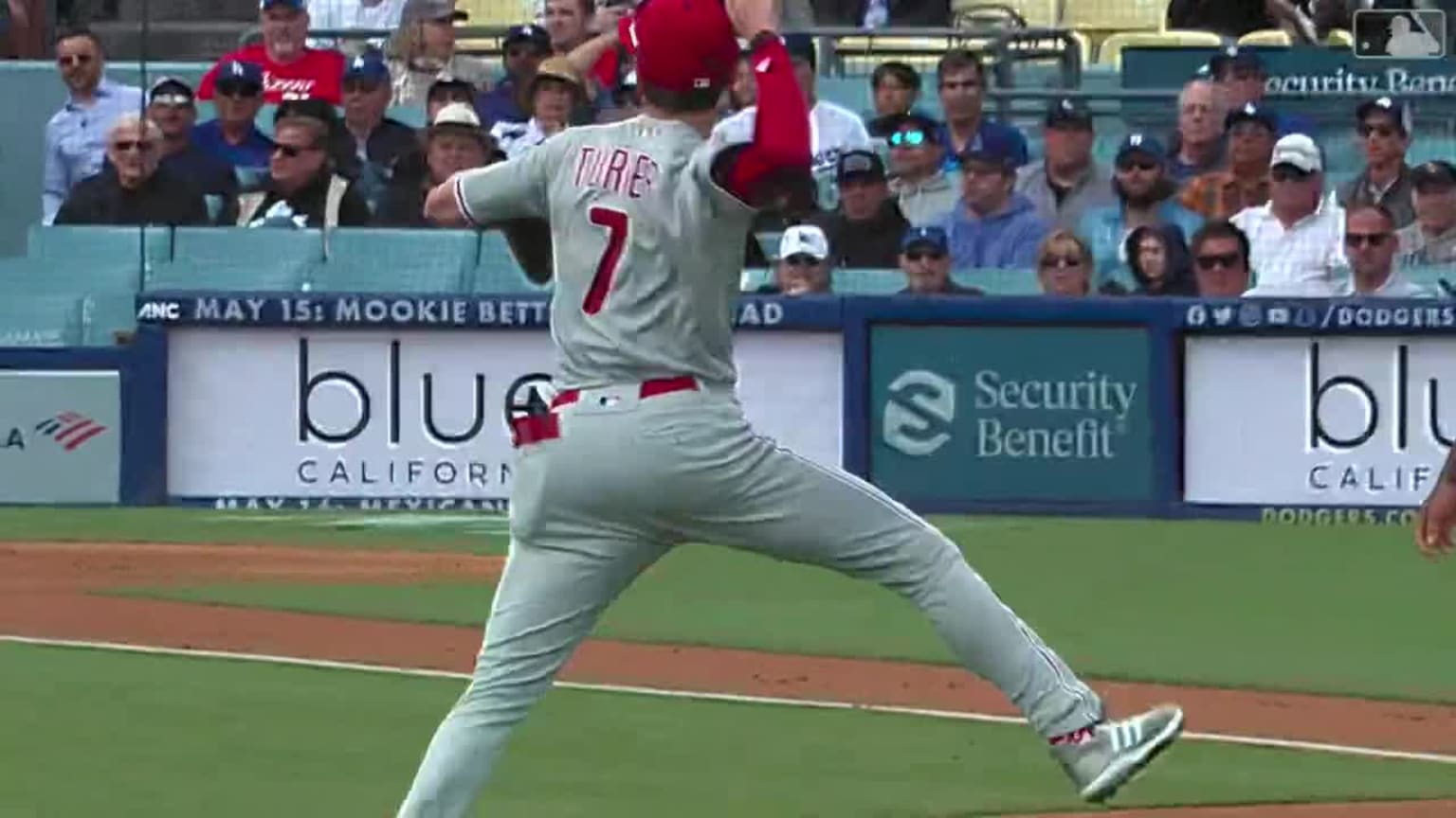 Trea Turner's jump throw 05/03/2023 Philadelphia Phillies