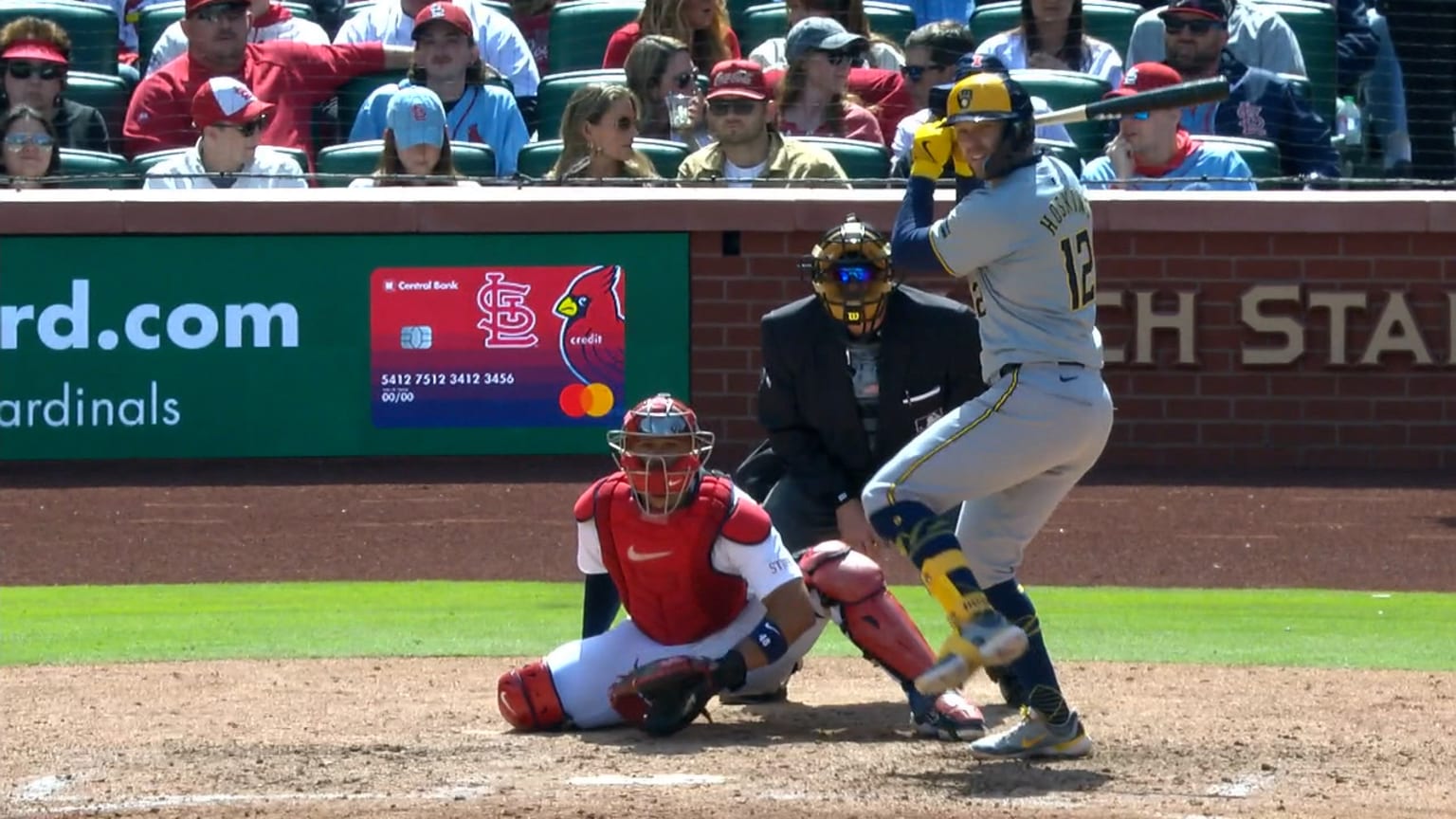 Rhys Hoskins hits an RBI single to right field | 04/20/2024 | Milwaukee ...
