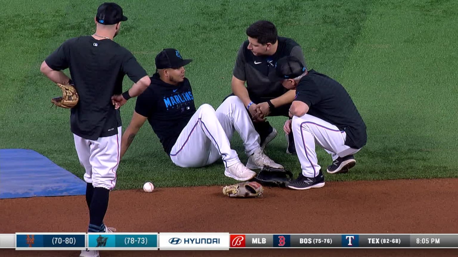 Luis Arraez scratched from Marlins' lineup because of left ankle