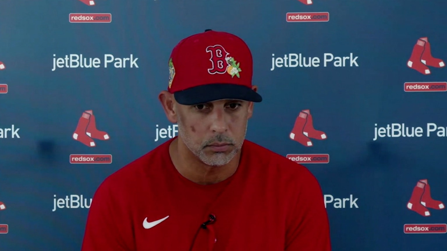 Alex Cora on Rafaela, whose playing first base | 02/14/2026 | Boston ...
