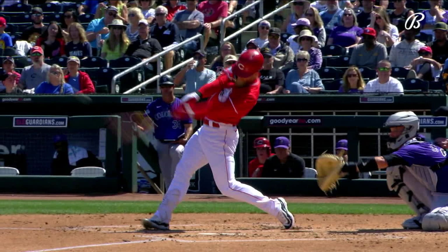 Jake Fraley clubs his first Spring Training home run 03/23/2024