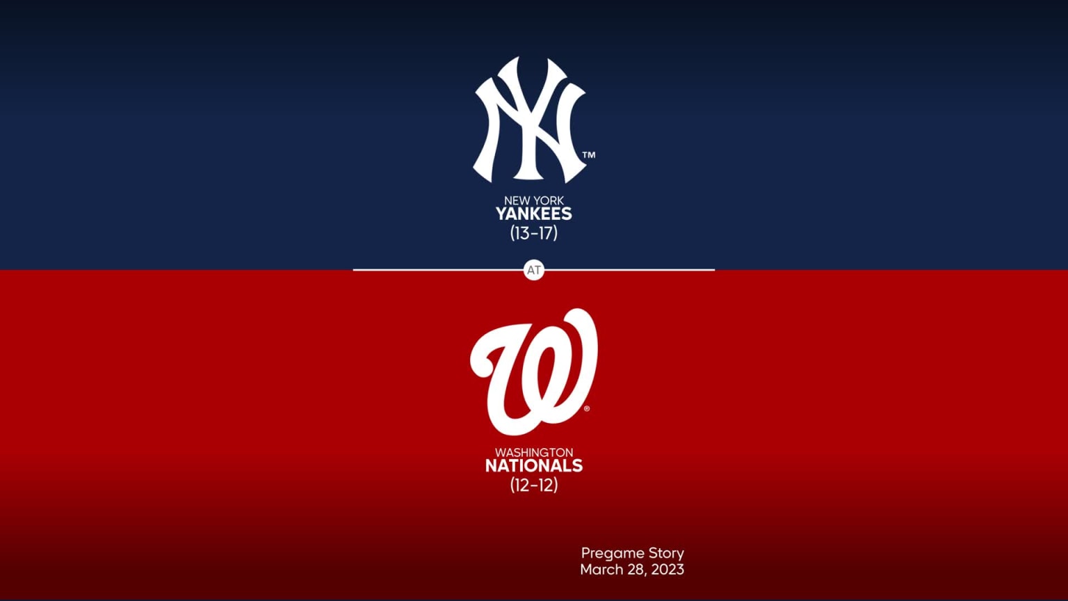 Yankees at Nationals 3/28/2023 Title Slate 03/27/2023