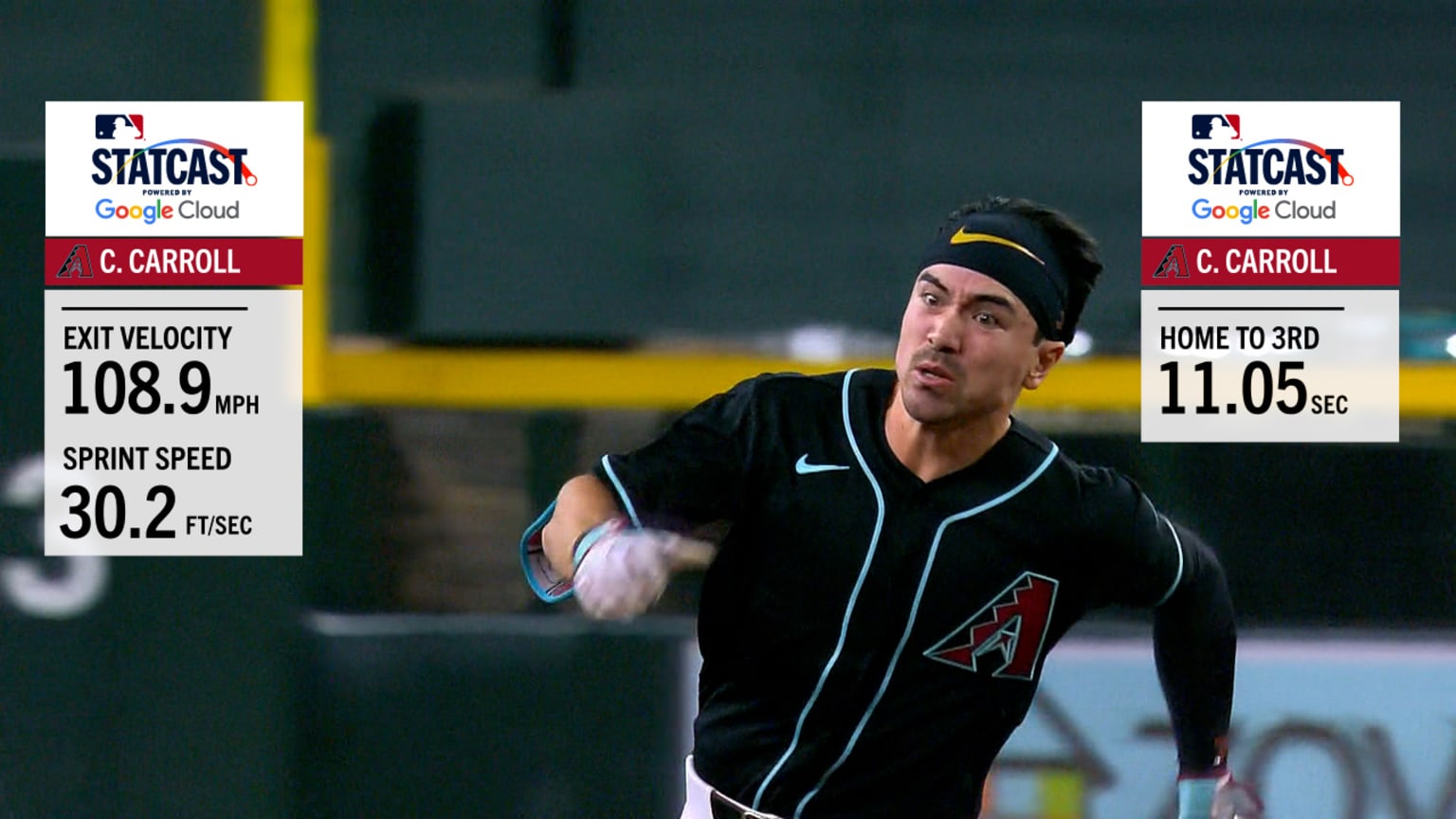 Corbin Carroll lines two triples at 108.9 and 105 mph | 05/24/2026