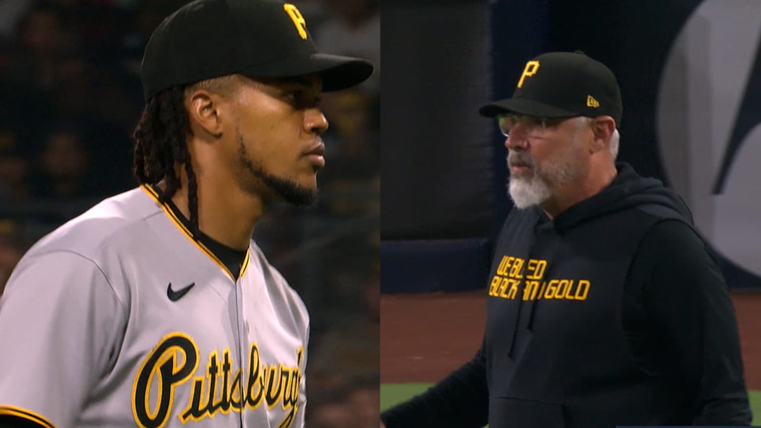 Pittsburgh, United States. 25th Sep, 2022. Two Pittsburgh Pirates fans  poses with Pittsburgh Pirates manager Derek Shelton jersey on Fan  Appreciation Day following the 8-5 loss to the Chicago Cubs at PNC