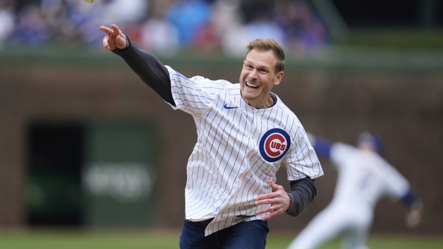 Ben Johnson throws out the first pitch