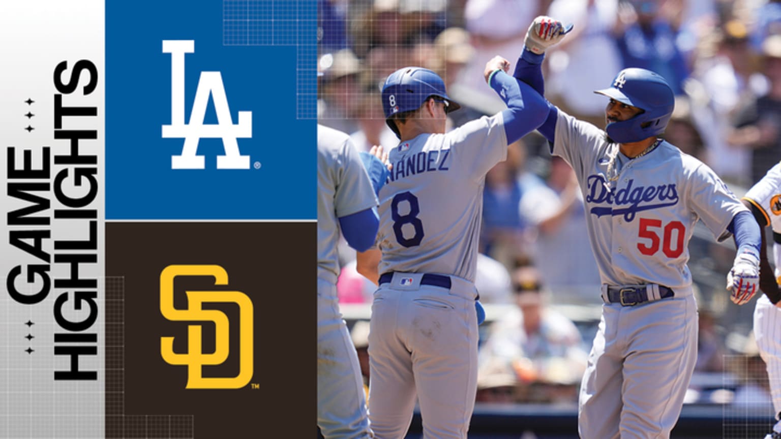 Dodgers vs. Padres Highlights 08/07/2023 Los Angeles Dodgers