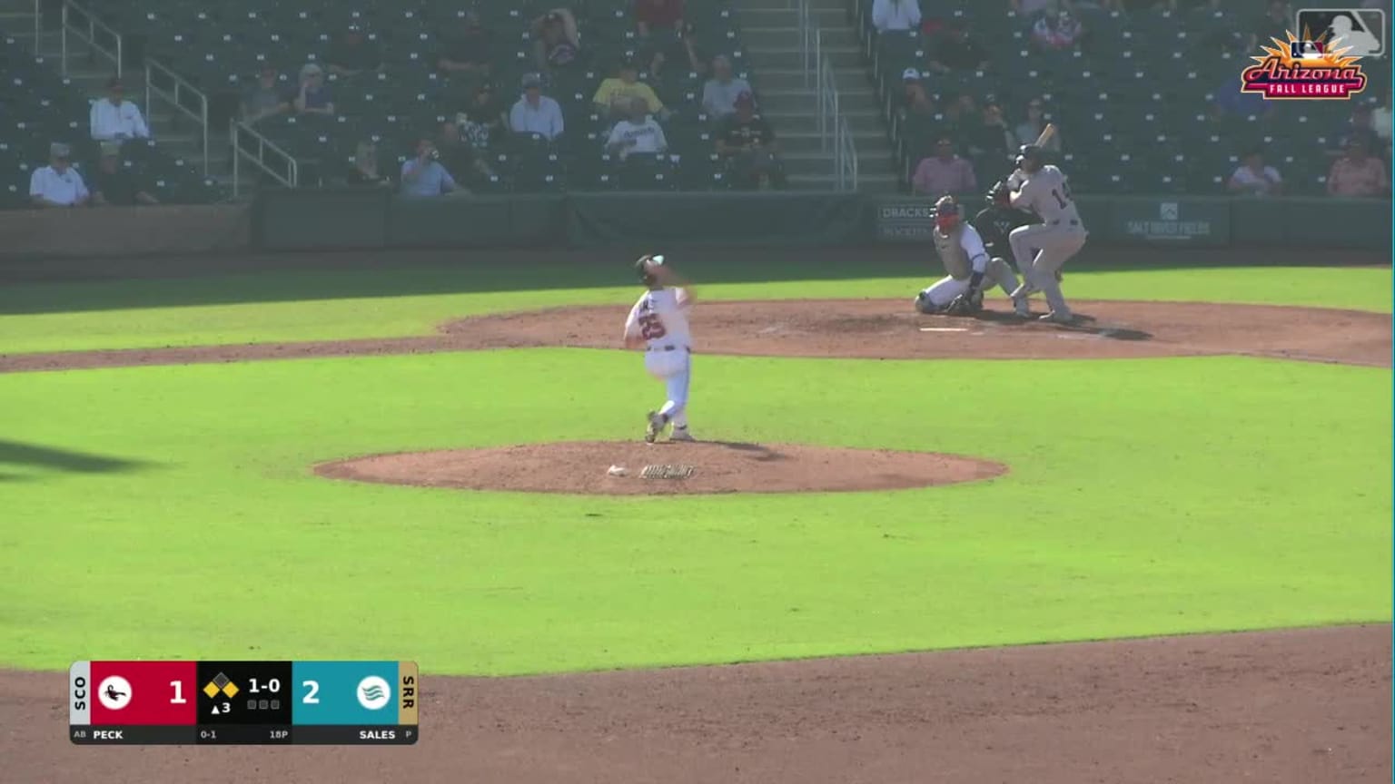 John Peck singles on a ground ball to right fielder Jared Thomas. Luke ...