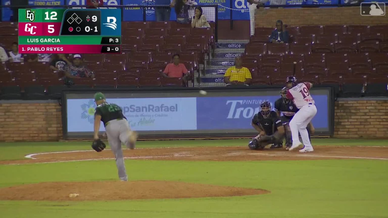 Pablo Reyes triples (1) on a ground ball to right fielder Harold ...