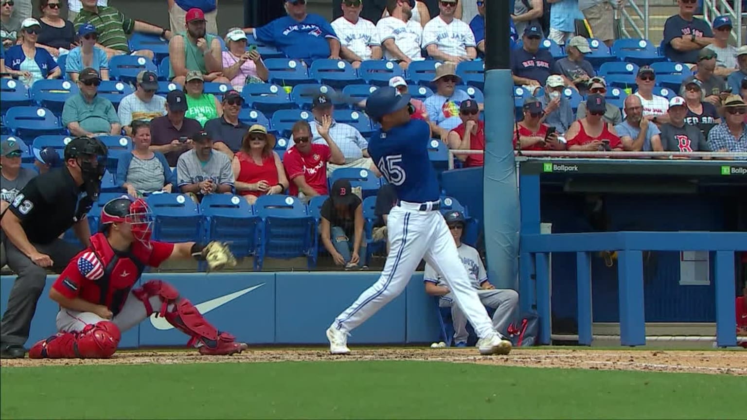 Whit Merrifield of the Toronto Blue Jays celebrates a 2 RBI double in  2023